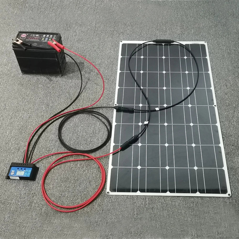 Solar Panel kit Accessories 10a 20a 30a 40a 50a 60a PWM Controller 12v 100w Flexible Module Cable Battery 54 Energy - Renewable Energy Store