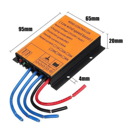 FLTXNY Wind Turbine Charge Controller With MPPT Low Voltage Boost Water Proof 12V/24V AUTO Switch 10A 16A 20A 30A 40A Current