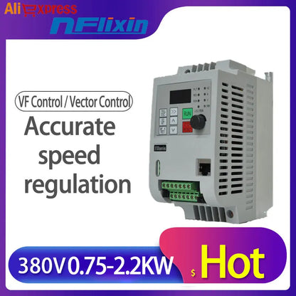 Spindle inverter ac drive 1.5kw/2.2kw 220v frequency converter 3 phase frequency inverter for motor speed controller VFD