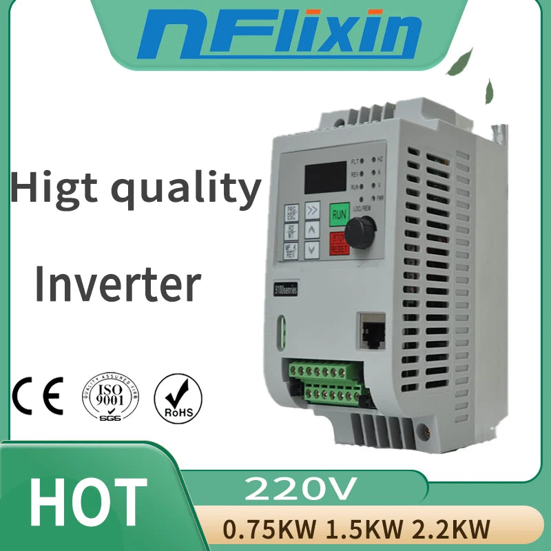 Free shipping！ 0.75kw-2.2kw Mini VFD Inverter 220V 10A 3 Phase output and 1 Phase input for motor speed control converter