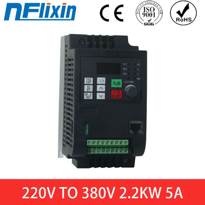 Adjustable Speed Motor Drive, 1-Phase 220V In, 3-Phase 380V Out, VFD Frequency Converter for Motors 750W-11KW