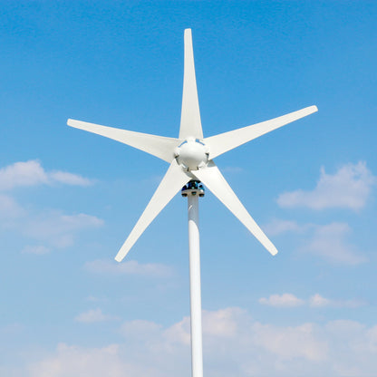 Factory Selling Horizontal Start 1.3m/s New 5000W12V 24V 48V Wind Turbine With 5 Blades And MPPT Controller For Home Use