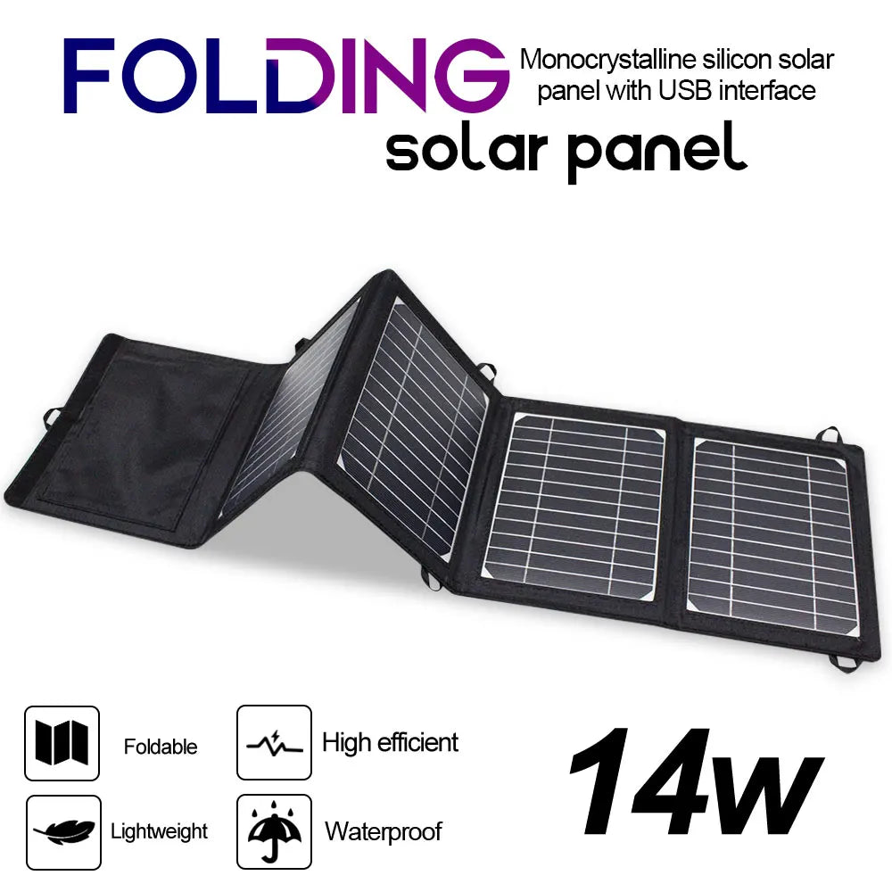Solar Panel Charger Upgraded 28W 21W 14W Portable  Double USB 5V 18V DC Camping Foldable Solar Panel For Phone Charge Power Bank - 54 Energy - Renewable Energy Store