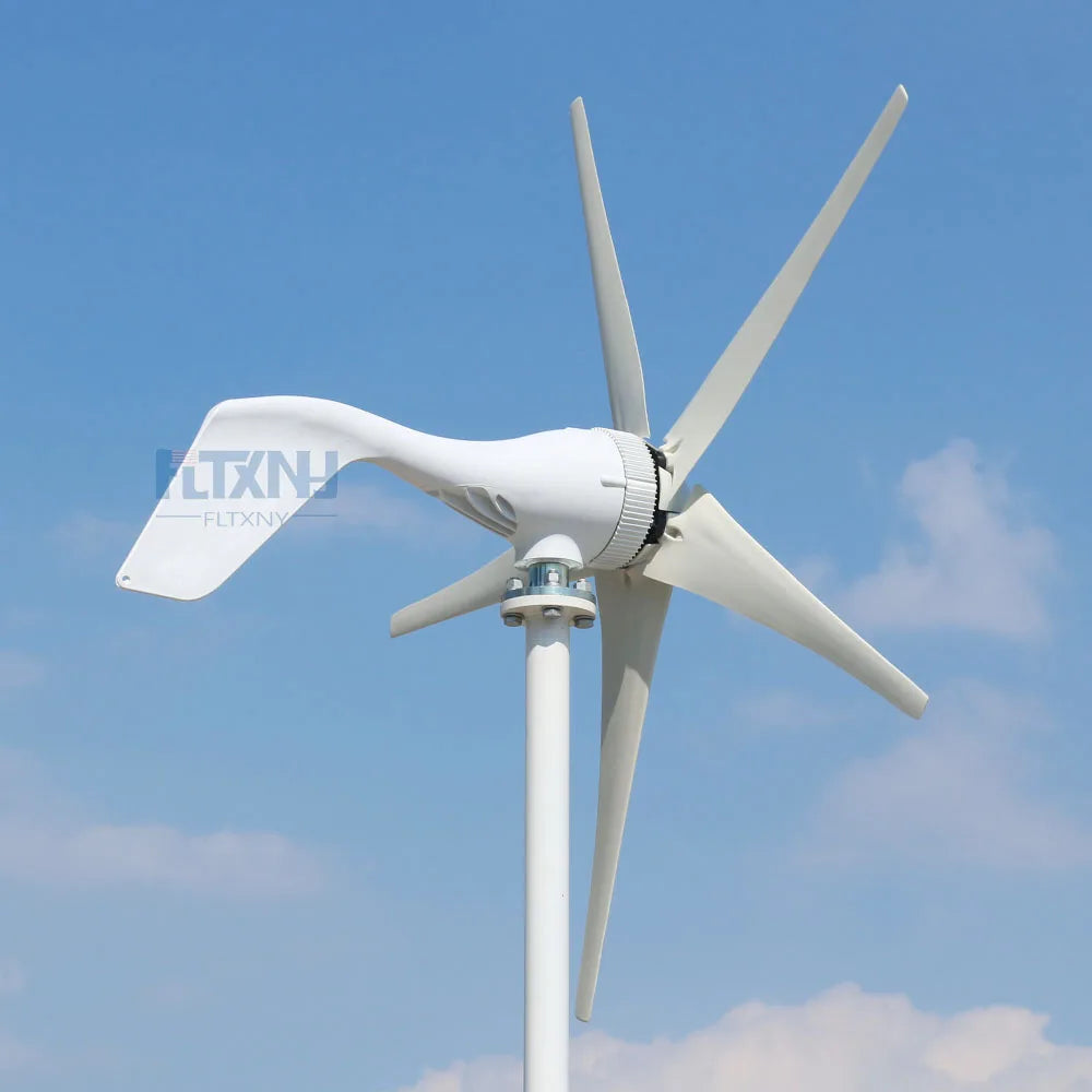 FLTXNY 200W 12V 24V Portable Wind Turbine Household 6 Blades Small Wind Generators For Home Roof Low Wind Speed