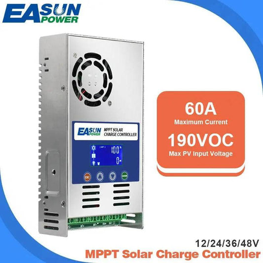 Solar Charger Controller MPPT 60A and solar panel solar charge regulator 12V 24V 36V 48V Battery PV Input 190VOC - 54 Energy - Renewable Energy Store