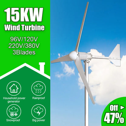 Wind Turbine Energy 15KW Generators 96V 120V 220V 380V Three Phase AC Output Windmill for Sale - 54 Energy - Renewable Energy Store