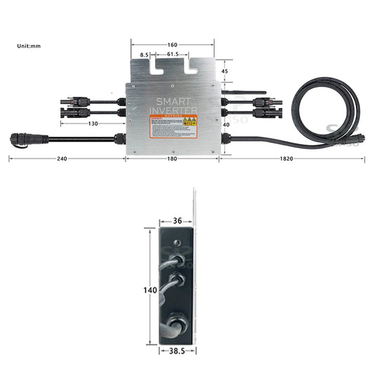 KIKYO 400-W-Solarstromnetz-Wechselrichter, GTB-400-Mikro-Wechselrichter mit  reinem Sinus, Netz-Wechselrichter, Mikro-Wechselrichter 400W(AV210‑230V) :  : Gewerbe, Industrie & Wissenschaft