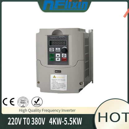 Boost Inverter 11KW Frequency Converter 1P 220V to 3P Output CNC Spindle motor speed Control VFD Converter