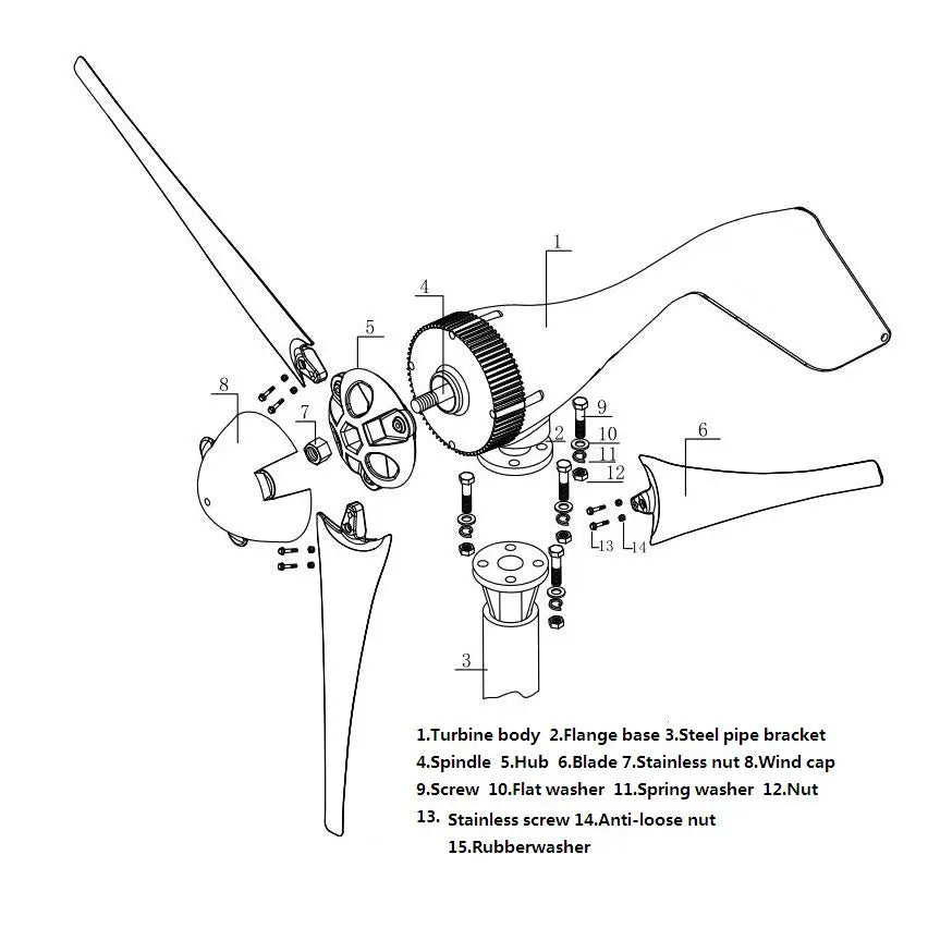 FLTXNY Power 12V 24V 48V Wind Turbine With 12V 24V Auto Regulator Home 400W 1.3m Start Up Three Phase AC Wind Turbine