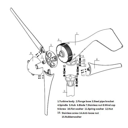 FLTXNY Power 12V 24V 48V Wind Turbine With 12V 24V Auto Regulator Home 400W 1.3m Start Up Three Phase AC Wind Turbine