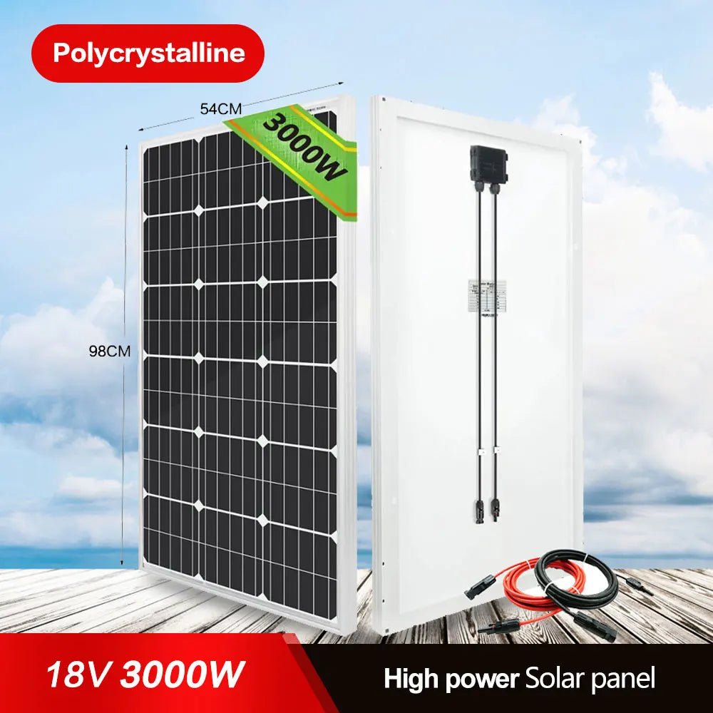 1000W 2000W 3000W Solar Panel 18V High Efficiency Outdoor Charging by 54 Energy - Renewable Energy Store