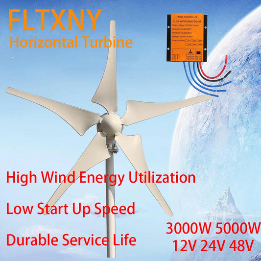 High Power Residential Wind Turbine 5kw Camping Windmill Home Appliance 12v 24v 48v Fan Free Energy Magnetic Generators by 54 Energy - Renewable Energy Store