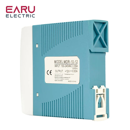 Alimentation rail DIN industrielle mini AC DC, interrupteur MDR-10W 20W 40W 60W 100W, sortie unique 12V 24V 48V 100V-240V