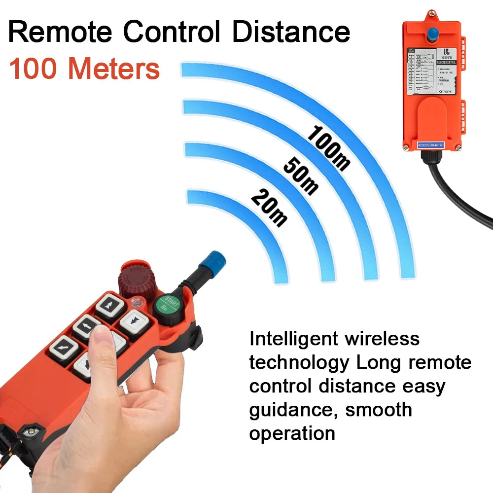 Industrial Remote Controller Switches Hoist Crane Control Lift Crane 1 Transmitter + 1 Receiver F21-E1 Arrow 220V 12V 24V 380V