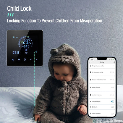 K2 TUYA APP WiFi Smart Thermostat Floor Heating TRV Water Gas Boiler Temperature Voice Remote Controller for Google Home Alexa by 54 Energy - Renewable Energy Store