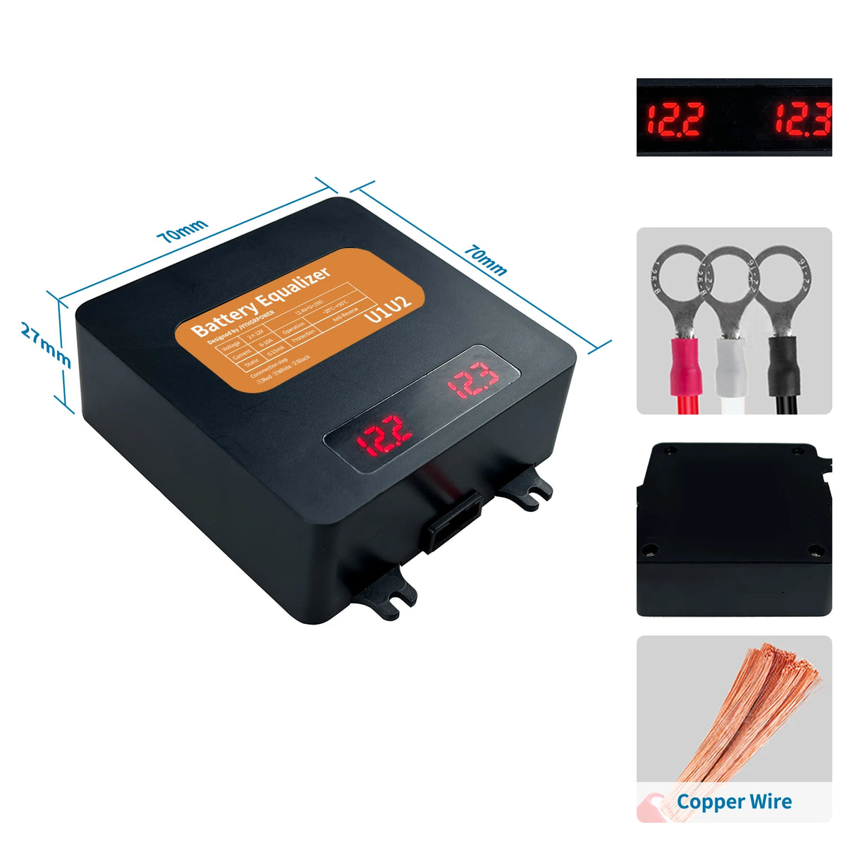 LED Display Battery Equalizer Voltage Balancer Regulator for 24V 48V 60V 72V 96V Li-ion Lead Acid by 54 Energy - Renewable Energy Store