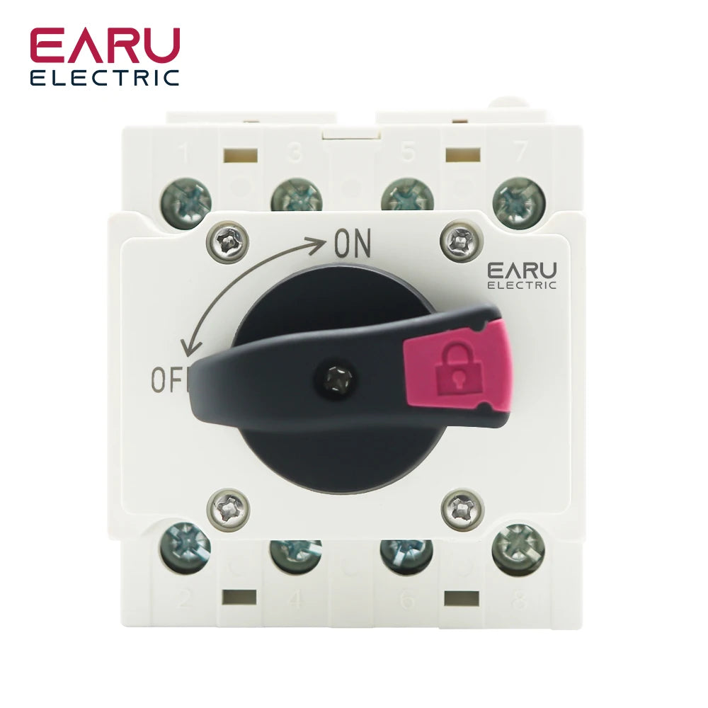 LONQ-40 Solaire DC 4P 32A 1500V Sectionneur photovoltaïque avec poignée rotative Interrupteur rotatif pour tableau de distribution solaire sur rail DIN