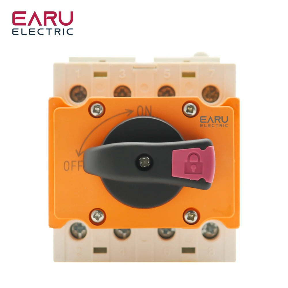 LONQ-40 Solaire DC 4P 32A 1500V Sectionneur photovoltaïque avec poignée rotative Interrupteur rotatif pour tableau de distribution solaire sur rail DIN