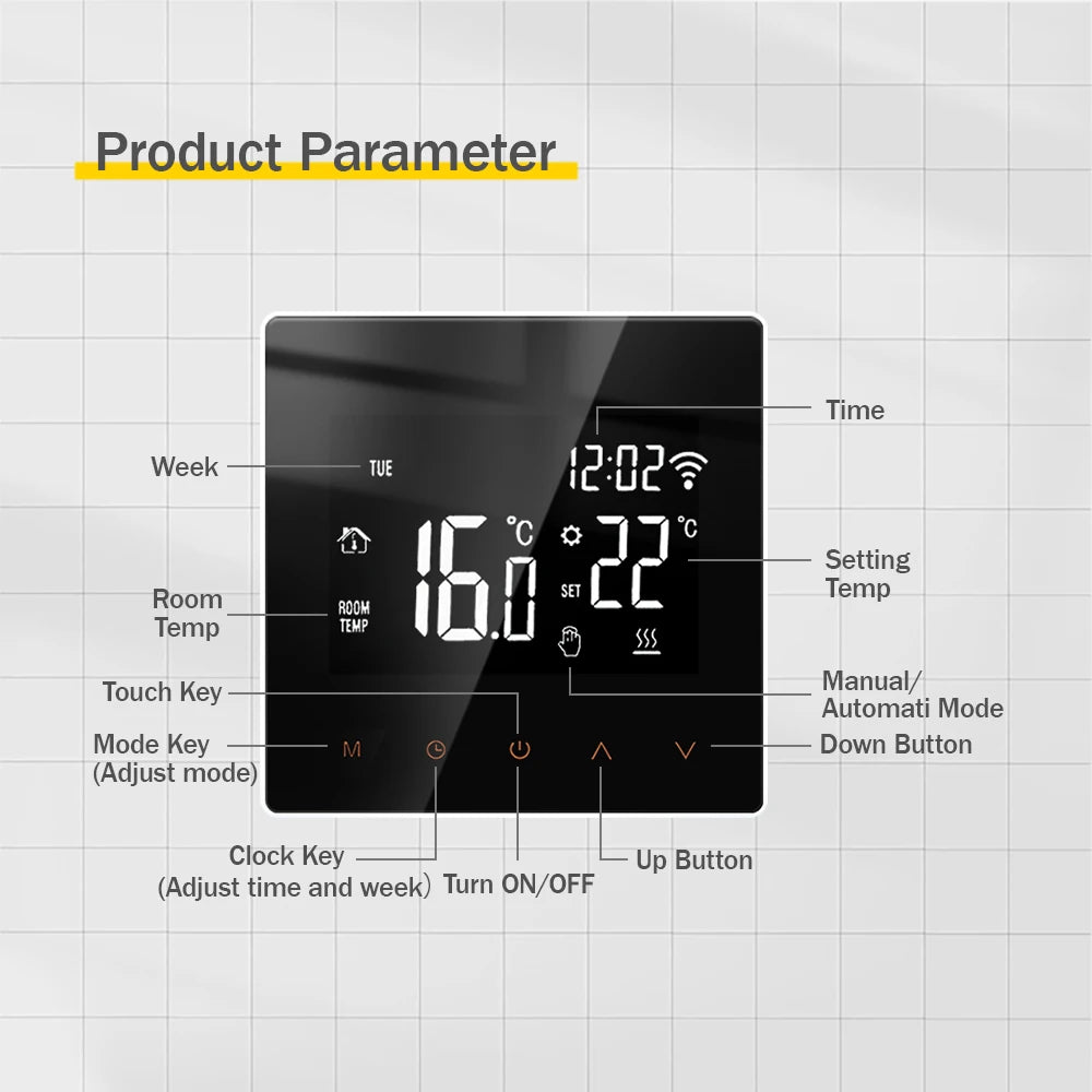 ME81 TUYA APP WiFi Smart Thermostat Floor Heating TRV Water Gas Boiler Temperature Voice Remote Controller for Google Home Alexa by 54 Energy - Renewable Energy Store