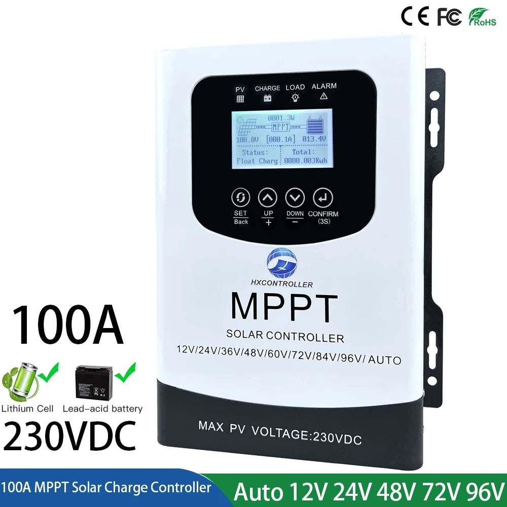 MPPT 100A 80A 230VDC Solar Charge Controller With LCD Display by 54 Energy - Renewable Energy Store