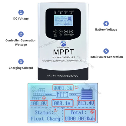 MPPT 100A 80A 230VDC Solar Charge Controller With LCD Display by 54 Energy - Renewable Energy Store