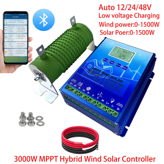 MPPT 2000W 3000W Hybrid Wind Solar Charge Controller Regulator for 12V 24V 48V Systems by 54 Energy - Renewable Energy Store
