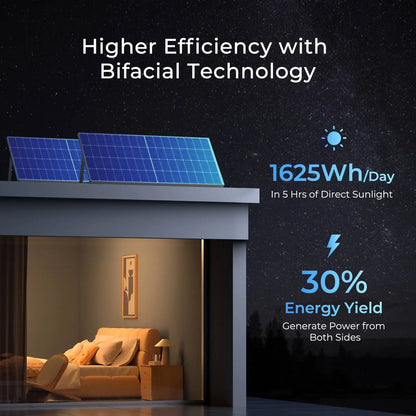 N-Type 16BB 250W Bifacial Solar Panel, 12V 250 Watt Solar Panel Power Charger by 54 Energy - Renewable Energy Store