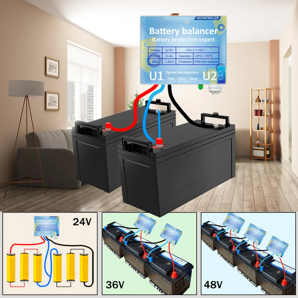 New Battery Balance 4A IP65 Equalizer Protector 10-15VDC by 54 Energy - Renewable Energy Store
