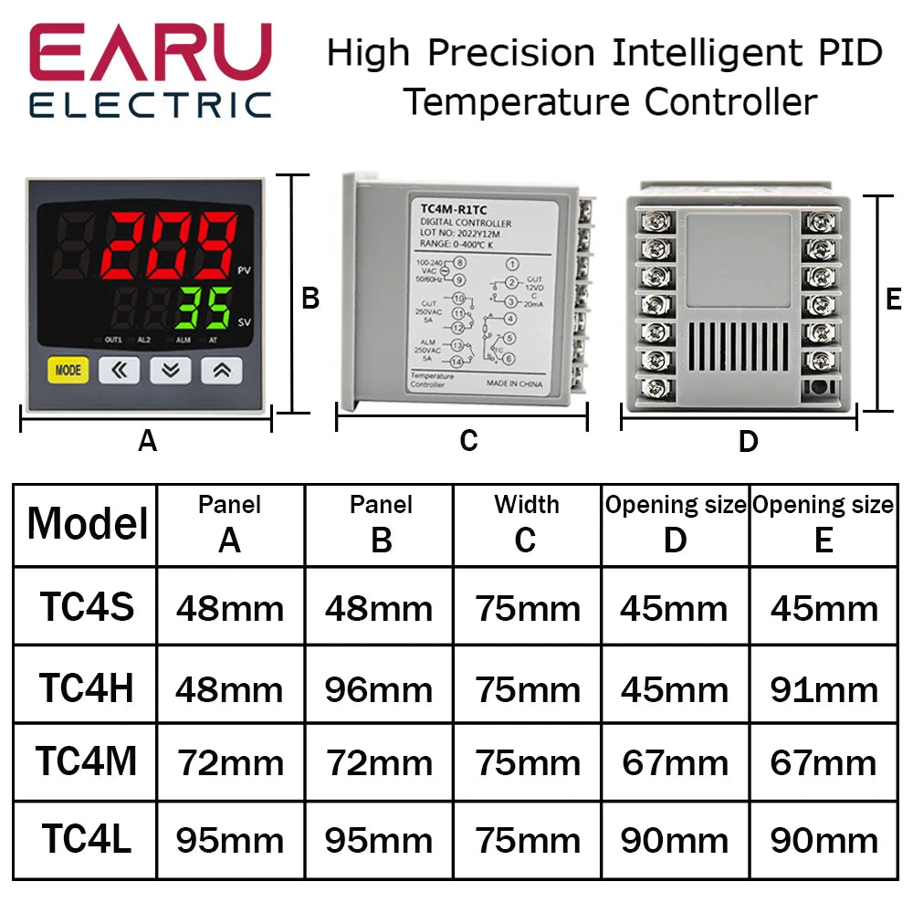 New Intelligen Digital PID Thermostat SSR Relay Output Universal Input Heating Cool Temperature Controller Regulator 110V 220VAC by 54 Energy - Renewable Energy Store