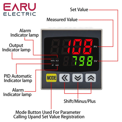 New Intelligen Digital PID Thermostat SSR Relay Output Universal Input Heating Cool Temperature Controller Regulator 110V 220VAC by 54 Energy - Renewable Energy Store