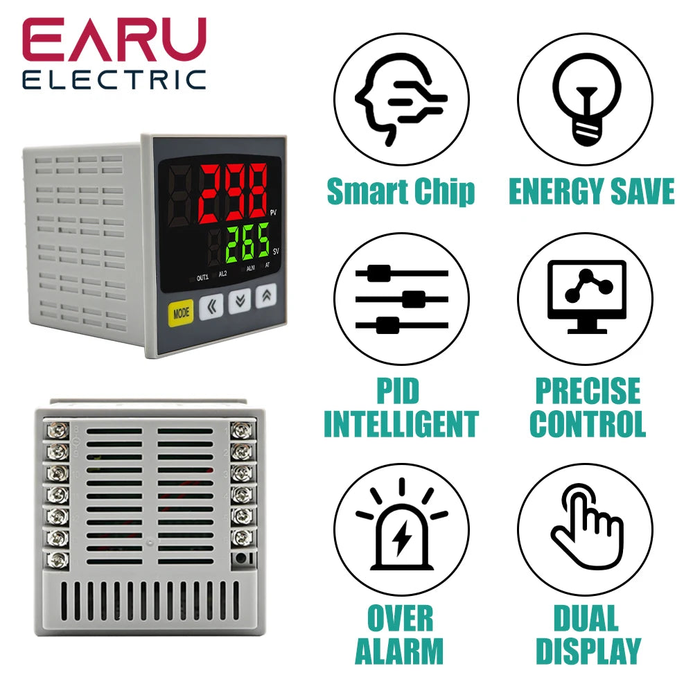New Intelligen Digital PID Thermostat SSR Relay Output Universal Input Heating Cool Temperature Controller Regulator 110V 220VAC by 54 Energy - Renewable Energy Store