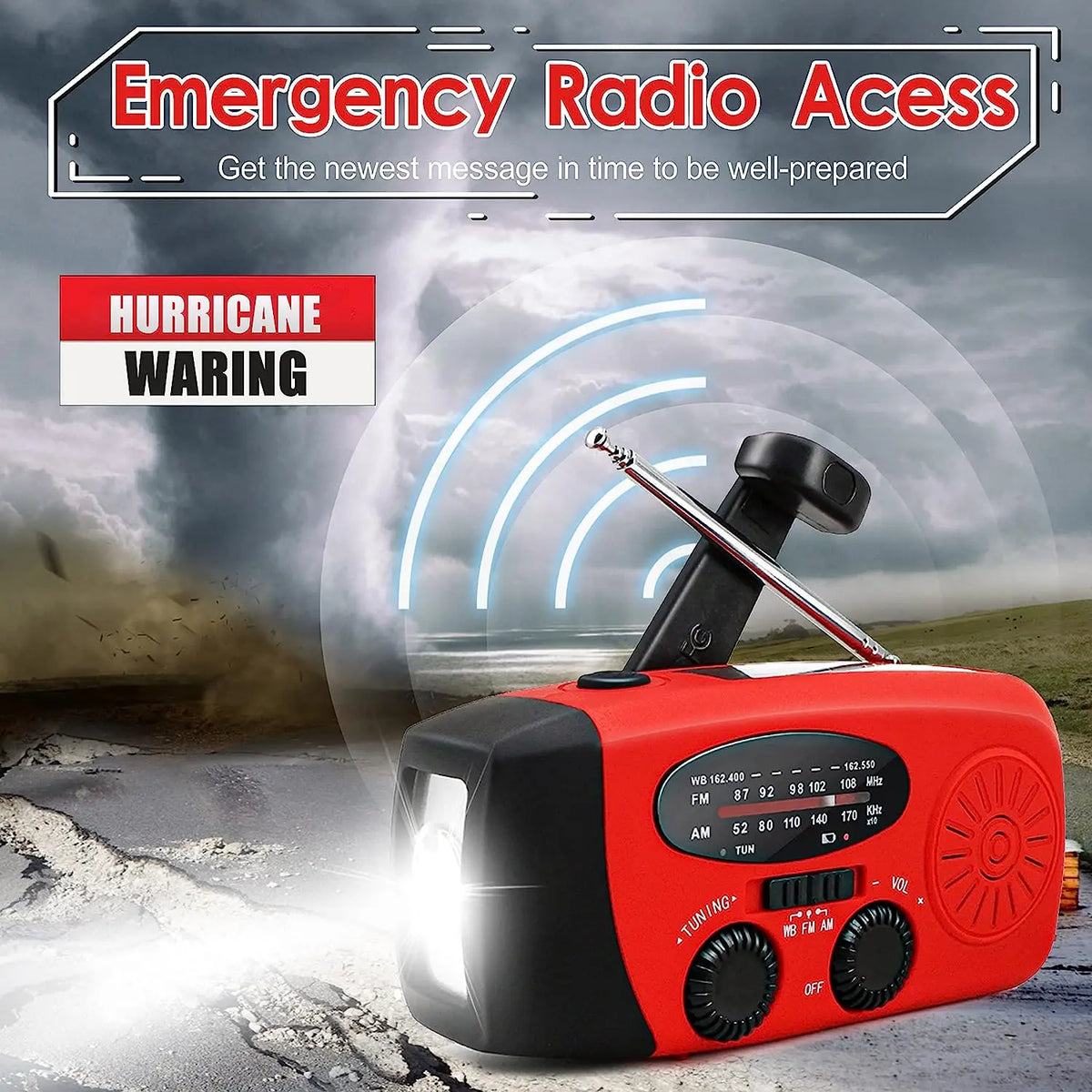 Solar Hand Crank Powered Camping Light With Radio Outdoor 2000mAh USB Charging - 54 Energy - Renewable Energy Store