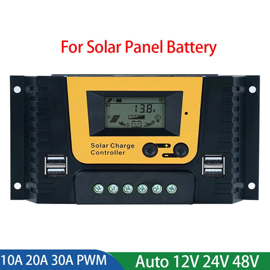 PWM 10A 20A 30A 100VDC Solar Charge Controller For 12V 24V 48V Lifepo4 GEL by 54 Energy - Renewable Energy Store