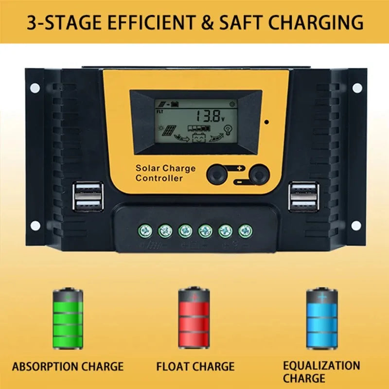 PWM 10A 20A 30A 100VDC Solar Charge Controller For 12V 24V 48V Lifepo4 GEL by 54 Energy - Renewable Energy Store