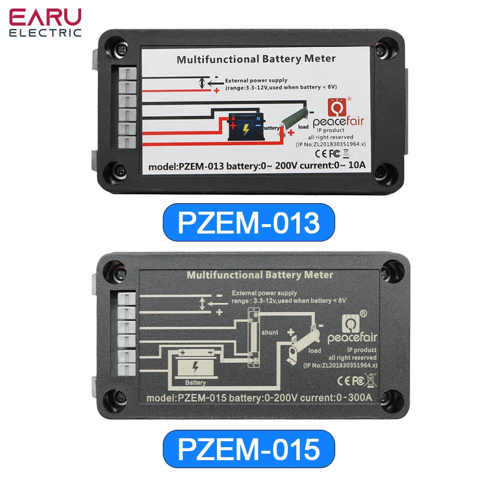 PZEM-013 DC 0-200V 10A 50A 100A 200A Voltmeter Ammeter Car Battery Tester Capacity Resistance Electricity Voltage Meter Monitor by 54 Energy - Renewable Energy Store