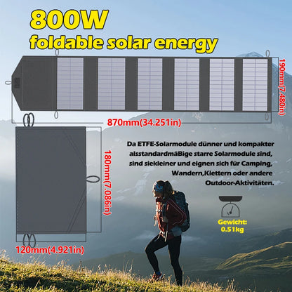 Portable Polysilicon Solar Panel Charger USB 800W 5V DC Foldable For Hiking And Camping by 54 Energy - Renewable Energy Store