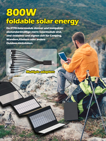 Portable Polysilicon Solar Panel Charger USB 800W 5V DC Foldable For Hiking And Camping by 54 Energy - Renewable Energy Store