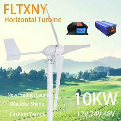 Power Generator Horizontal Axis Wind Turbine 10000 Watt Home Use Magic Windmill For In The Garden Free Energy Unit Cooling Fan by 54 Energy - Renewable Energy Store