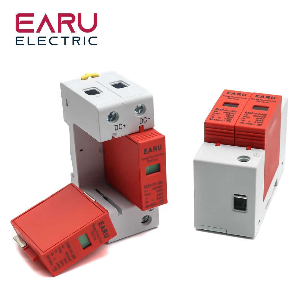 Power Surge Protective Device SPD Arrester Low Voltage House 1/2/3/4 Pole Surge Voltage Protection DC 500V 800V 1000V 40KA 60KA by 54 Energy - Renewable Energy Store