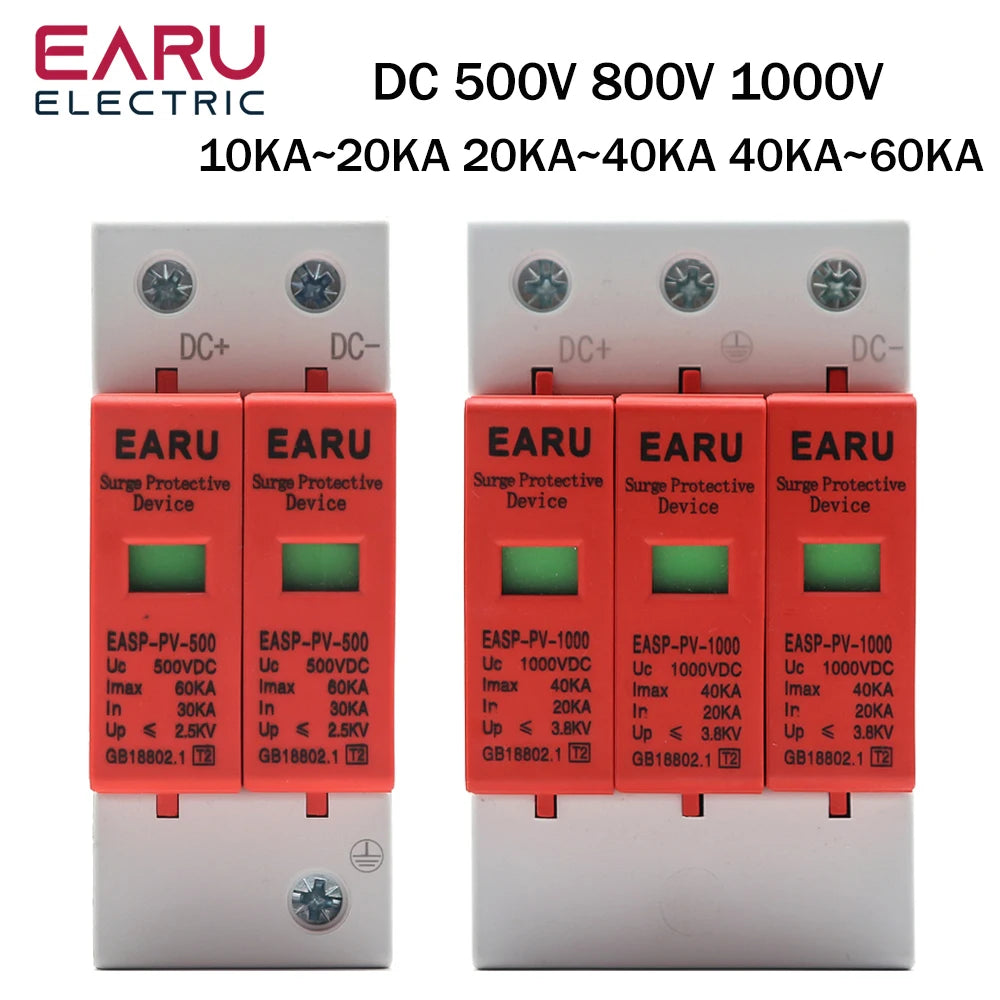Power Surge Protective Device SPD Arrester Low Voltage House 2P 3P Surge Voltage Protection DC 12V 24V 48V 500V 800V 1000V 40KA by 54 Energy - Renewable Energy Store