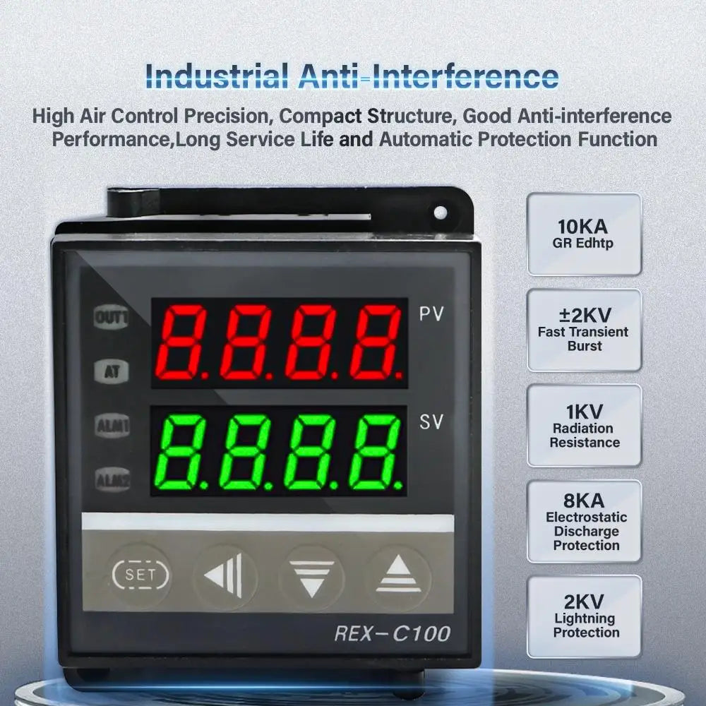 REX-C100 PID Intelligent Temperature Controller Universal REX-C100 Thermostat SSR Relay output Universal K PT100 J Type Input by 54 Energy - Renewable Energy Store
