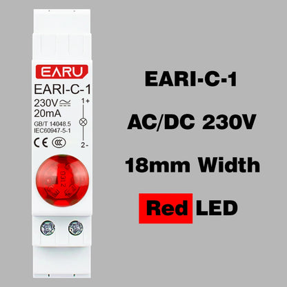 18mm Rail Indicator Light AC DC 220V 230V LED Dual Color Signal Light Tri Color Indicator Light 50/60Hz Light Red Green Blue