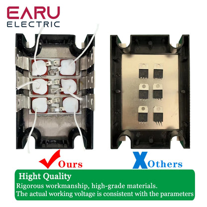 TSR  SSR-10DA SSR-40DA SSR 25A 60A 80A 100A Three Phase SSR Solid State Relay DC Control AC 480V 5-32V Input Aluminum Heatsink