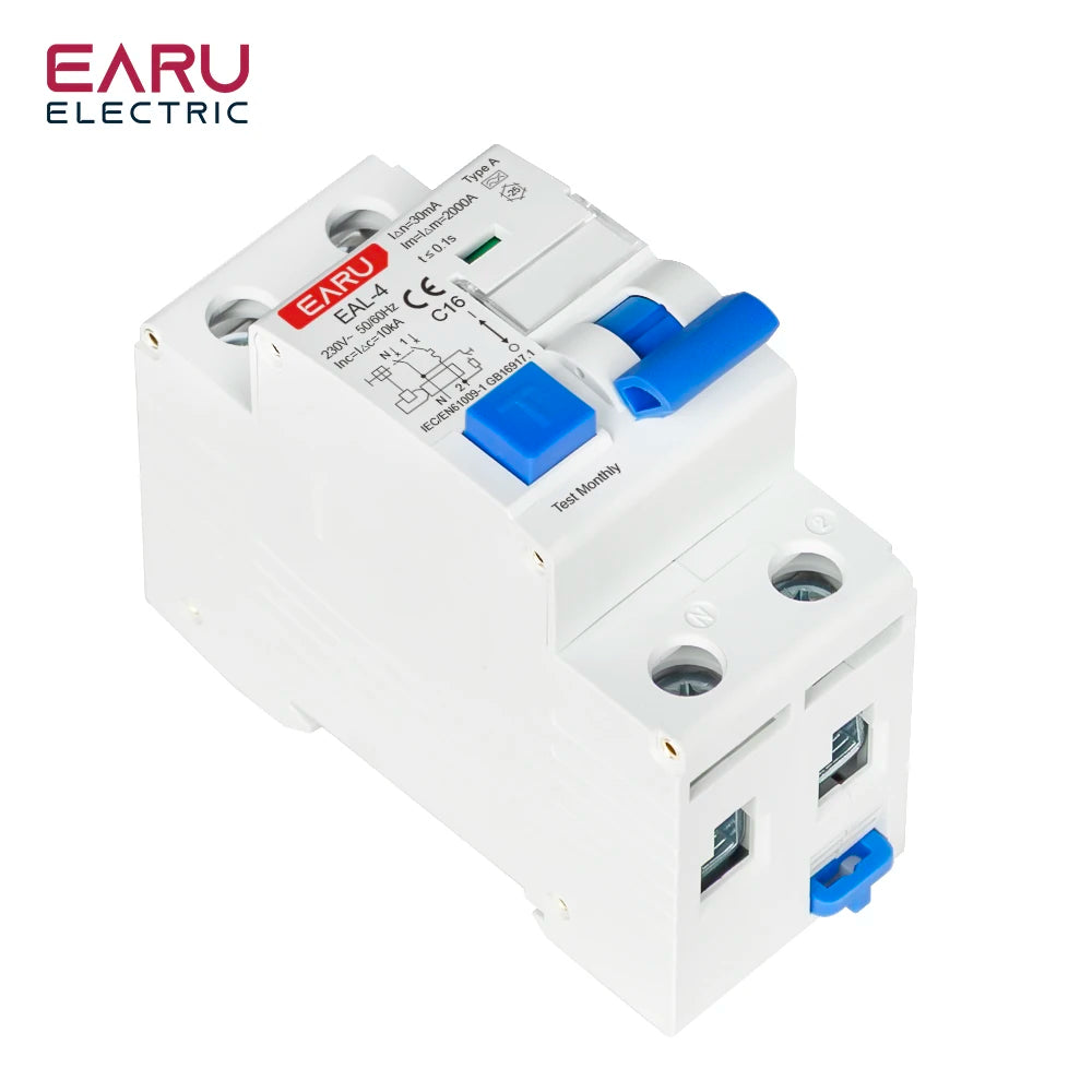 2P AC230V 20A/25A/32A 30mA L7-Architecture Type A MCB RCBO Leakage Protection Curve B/C Tripping Characteristics Circuit Breaker