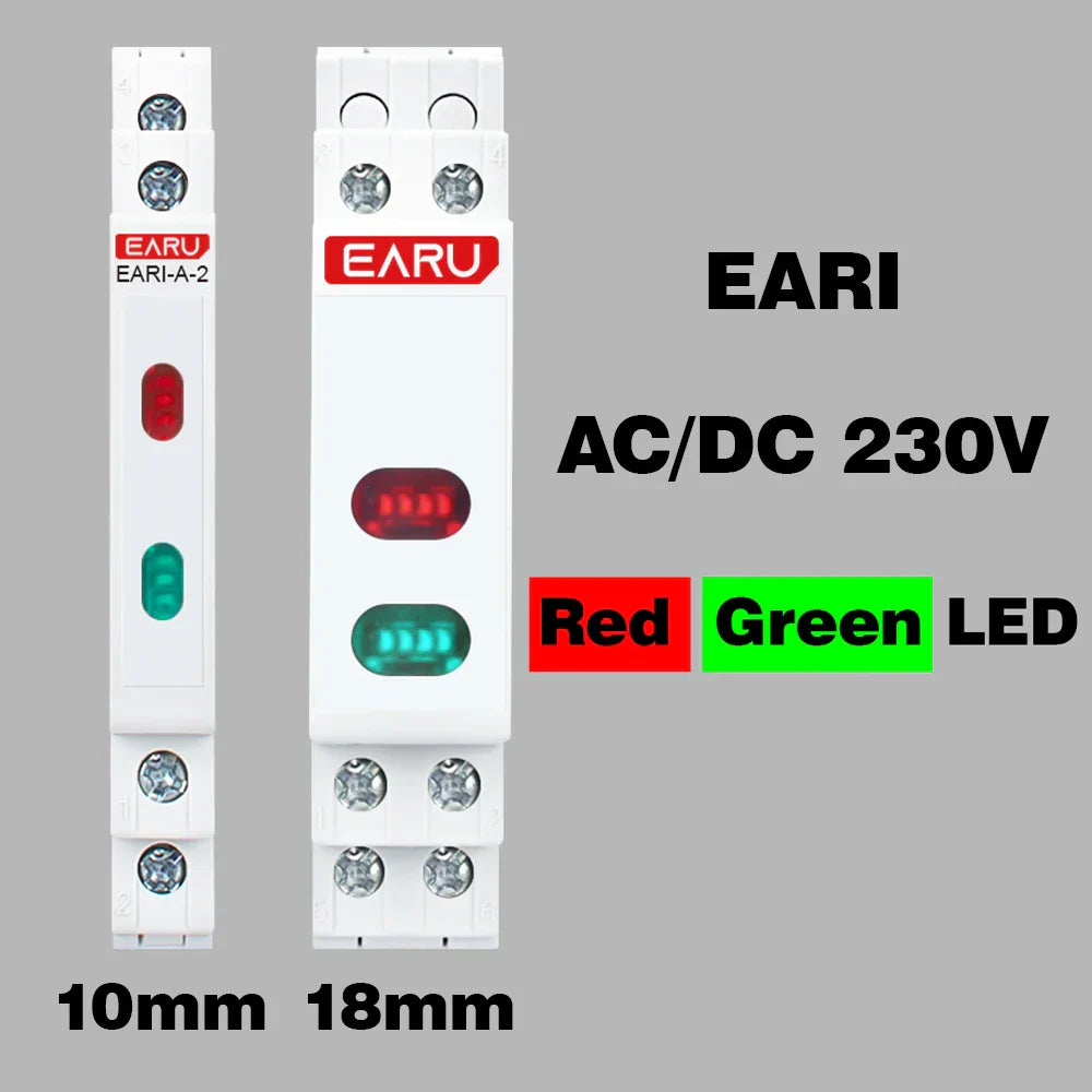 10/18mm Rail Indicator Light AC DC 220V 230V LED Dual Color Signal Light Tri Color Indicator Light 50/60Hz Light Red Green Blue