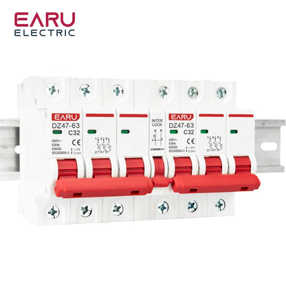 1P+1P 2P+2P 3P+3P 4P+4P MTS AC Dual Power Manual Transfer Interlock Circuit Breaker Din Rail Isolating Discounnecting Switch MCB