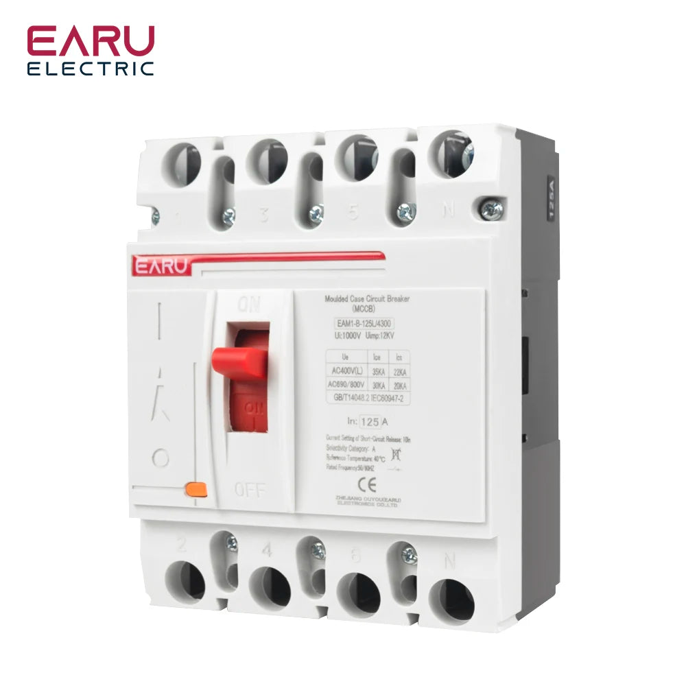 3P 4P AC 400V 100A-630A MCCB Solar Moulded Case Circuit Breaker Overload Protection Switch Protector for Solar PV Photovoltaic