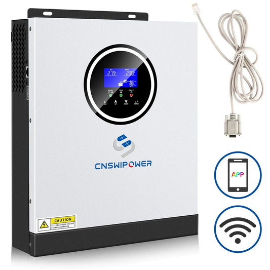CNSWIPOWER Hybrid solar inverter 24V 220V-240V 3200VA 3000W Built-in 80A MPPT controller LCD screen - 54 Energy - Renewable Energy Store