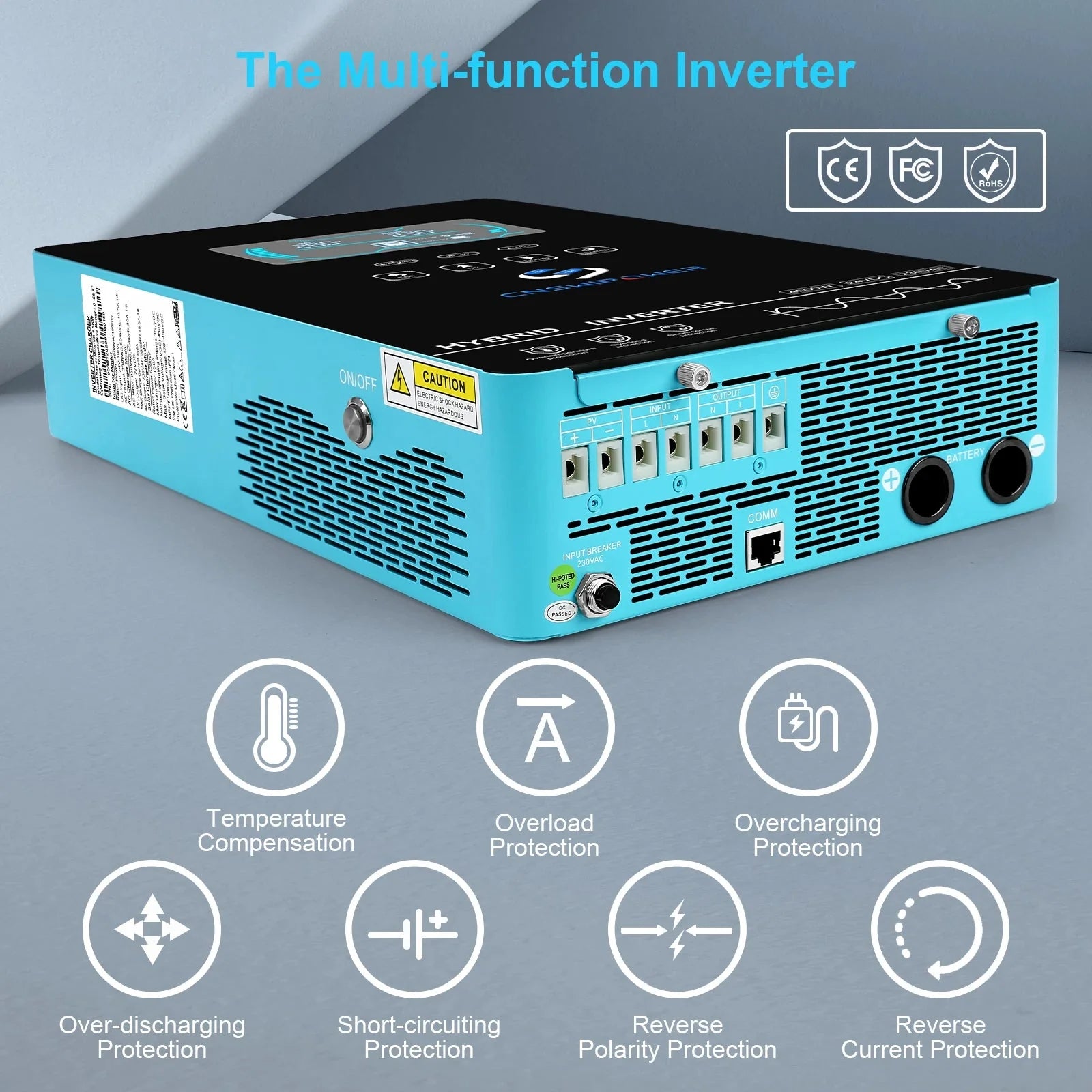 Pure sine wave 4.5kw 4500w hybrid inverter 24v 150A MPPT controller power supply sloar system - 54 Energy - Renewable Energy Store