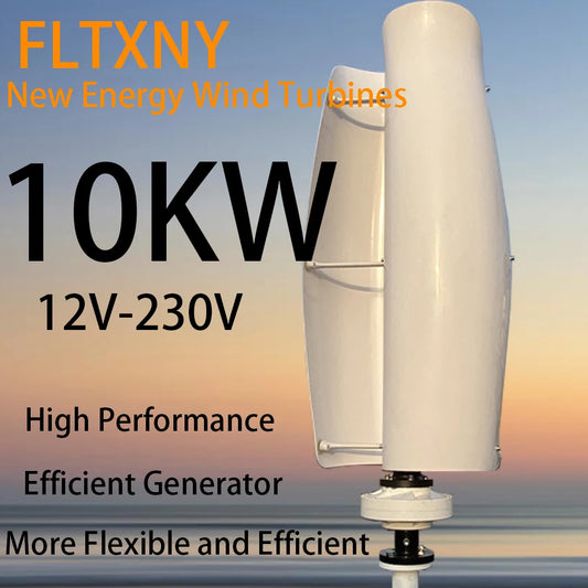 Factory 10KW Vertical Windmills Turbine Dynamo Generator Alternative Energy 12V-230V With MPPT Controller
